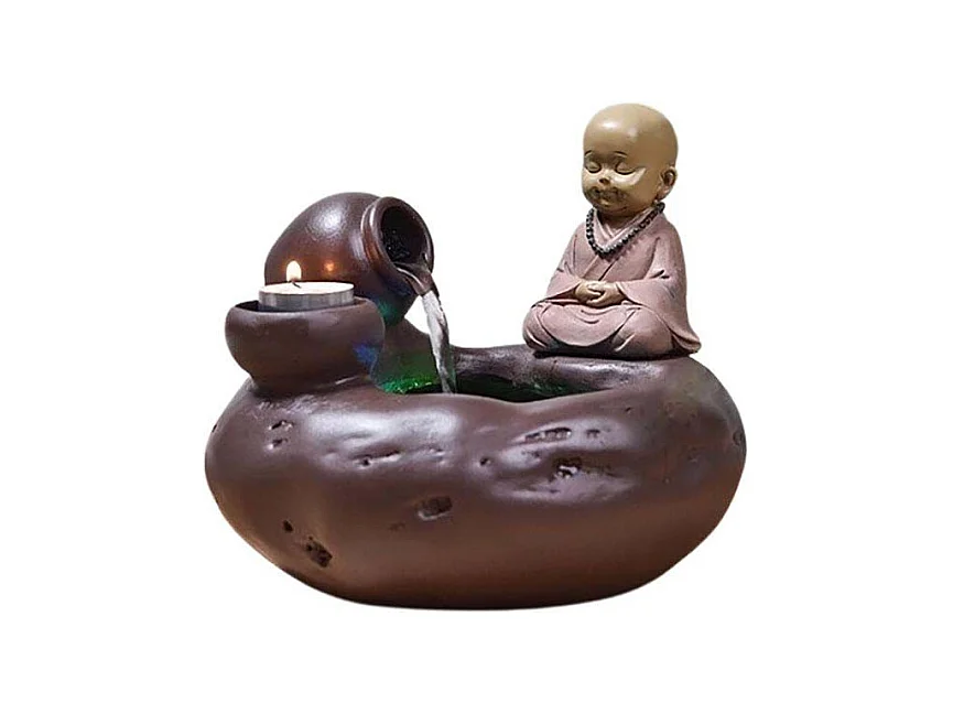 Fontaine d'intérieur en résine Bouddha Médina