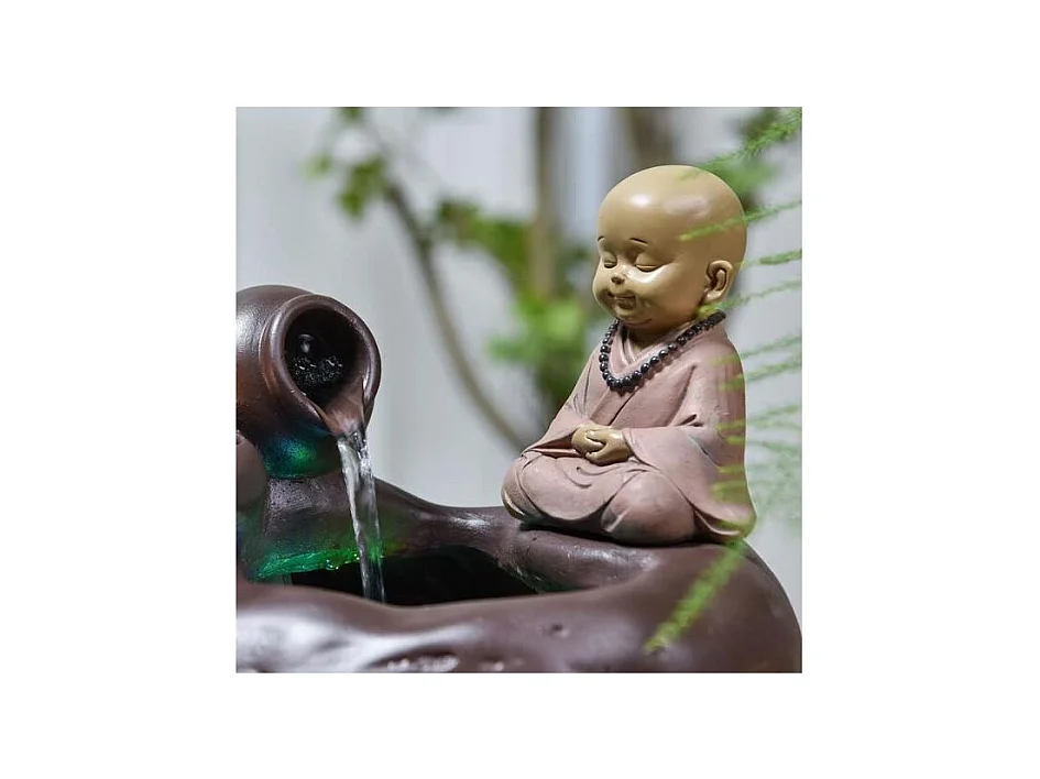 Fontaine d'intérieur en résine Bouddha Médina