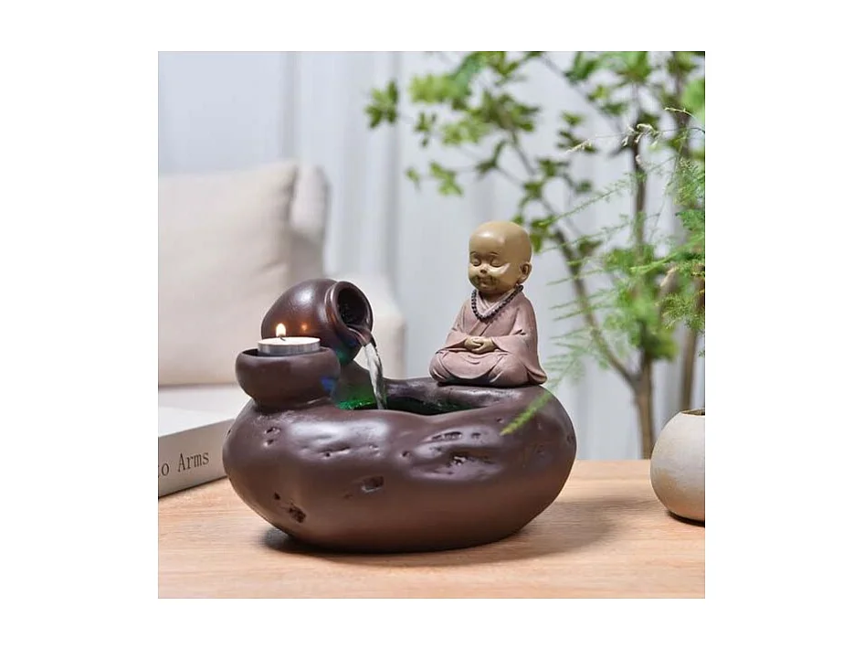 Fuente de interior de resina Buda Medina