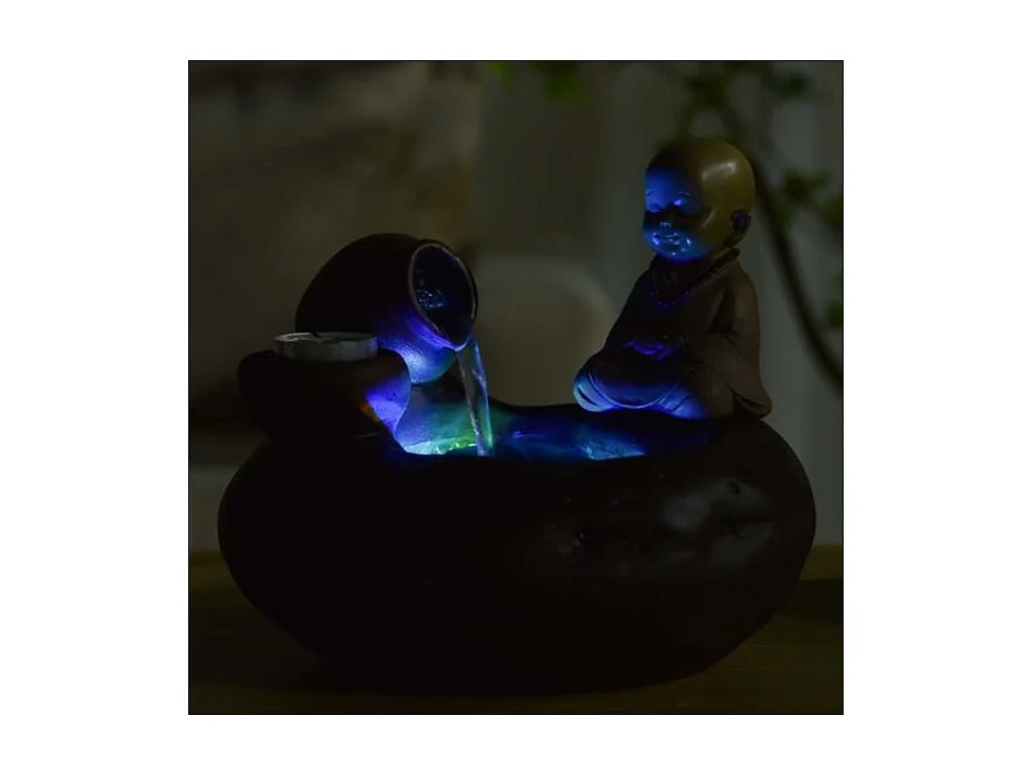 Fuente de interior de resina Buda Medina