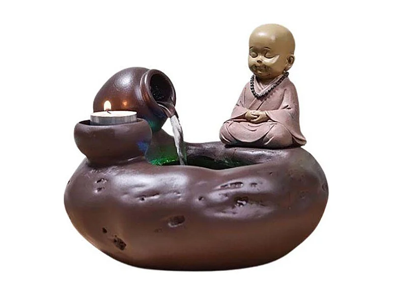 Fuente de interior de resina Buda Medina
