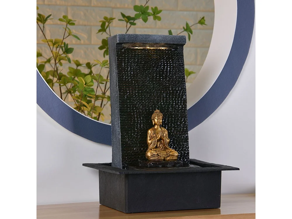 Fuente de resina de Buda Zenitude