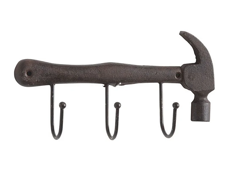 Patère marteau 3 crochets en fonte