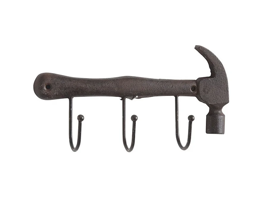 Patère marteau 3 crochets en fonte