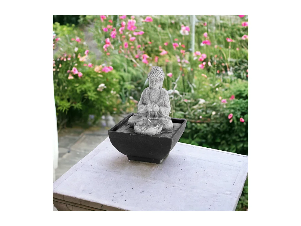 Fontaine intérieure en polyrésine Bouddha assis