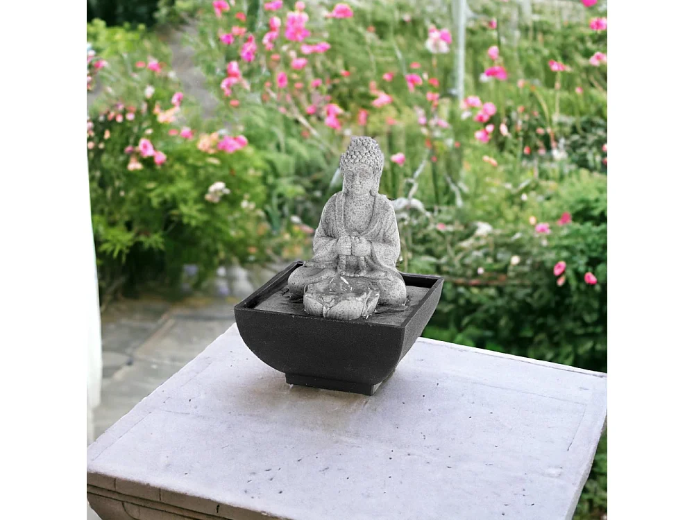Fontaine intérieure en polyrésine Bouddha assis
