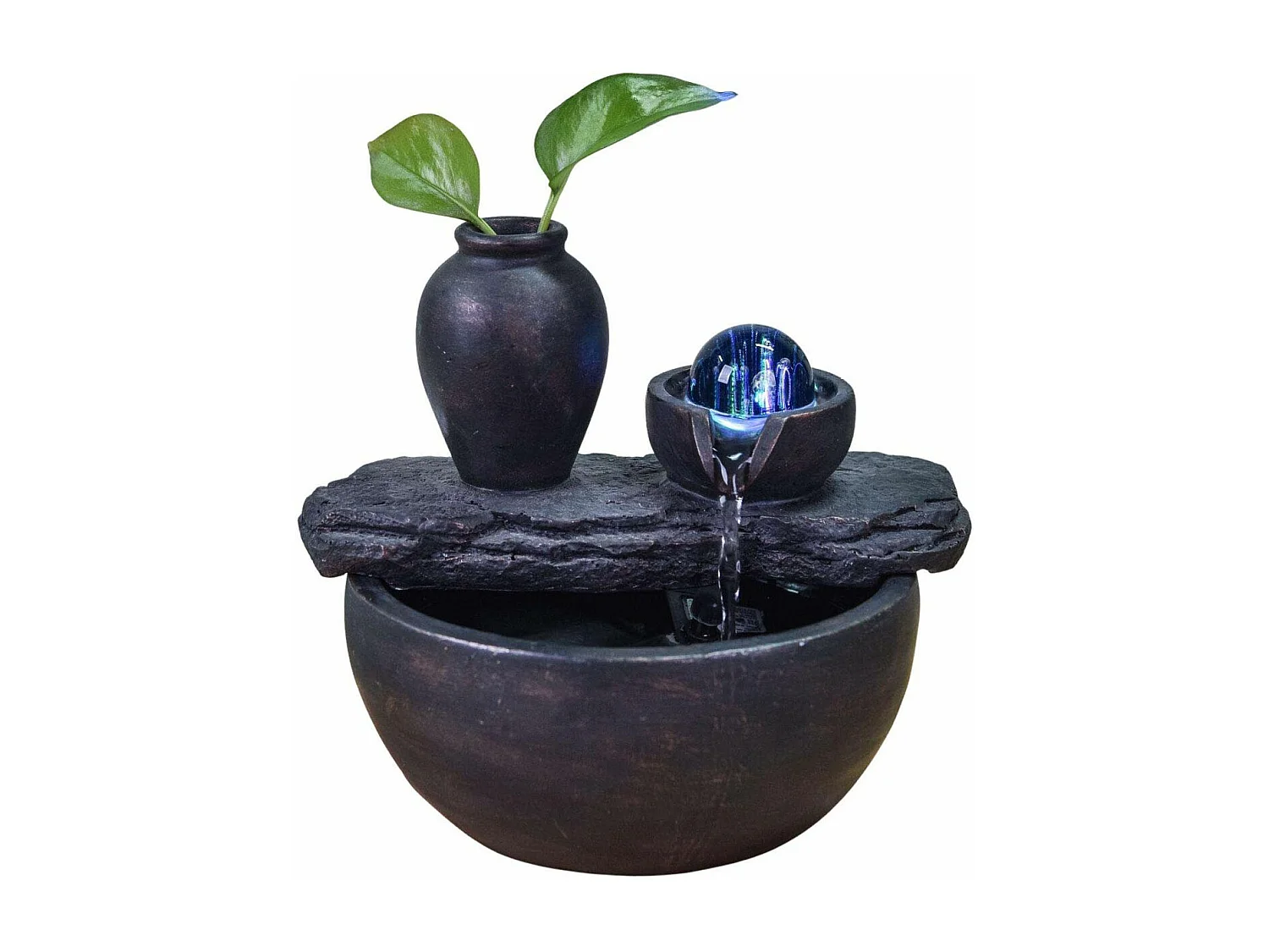 Fontaine intérieure en résine avec LED Silice