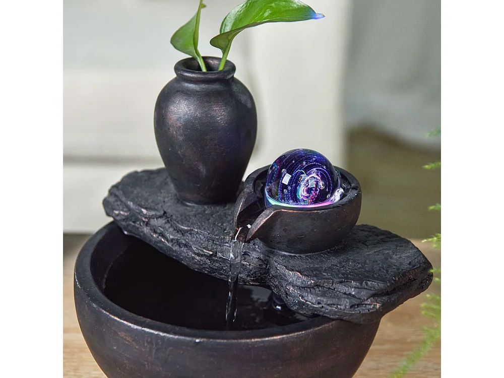 Fontaine intérieure en résine avec LED Silice