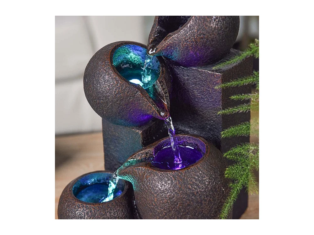 Fontana Zen in resina con LED Luba