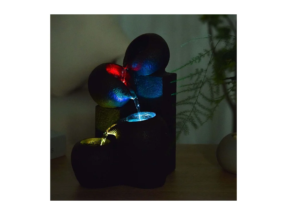 Fontana Zen in resina con LED Luba