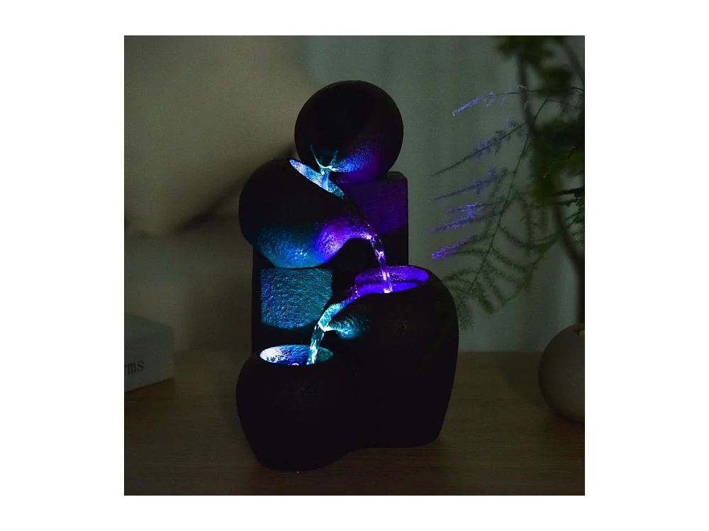 Fontana Zen in resina con LED Luba