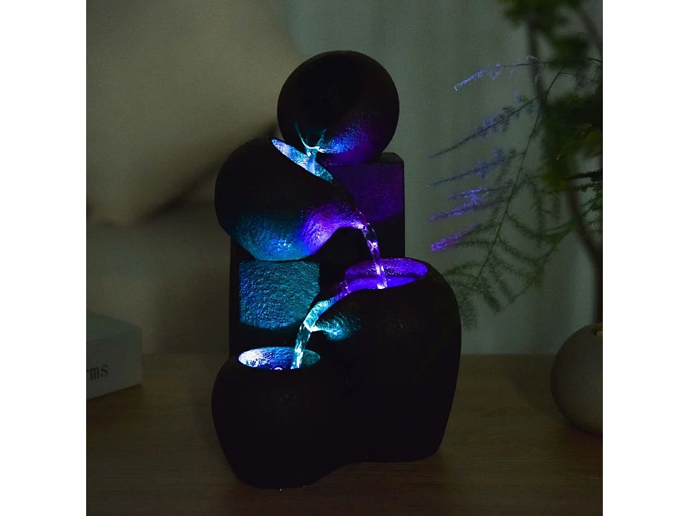 Fuente de resina Zen con LED Luba