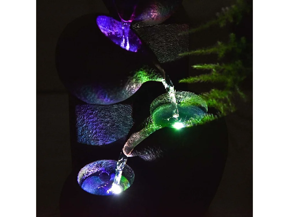 Fuente de resina Zen con LED Luba