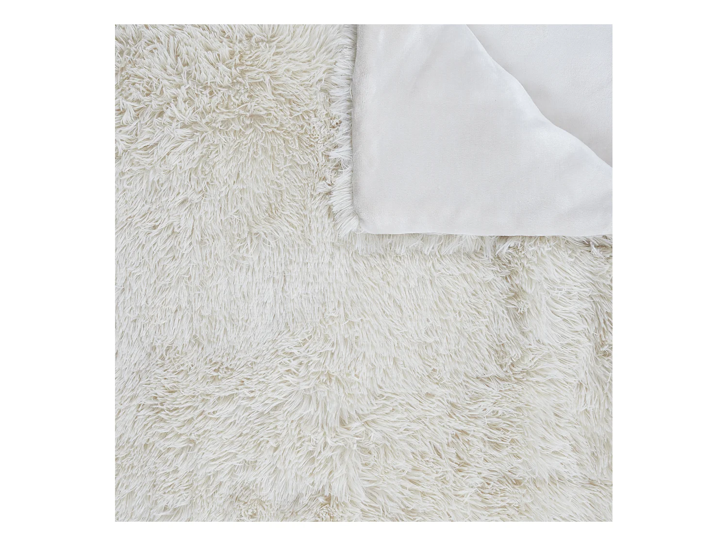 Couvre Lit Poils Longs Beige 220x240cm Beige