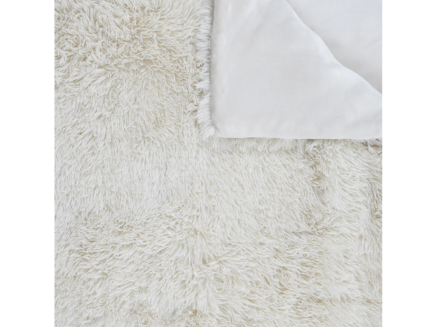 Couvre Lit Poils Longs Beige 220x240cm Beige