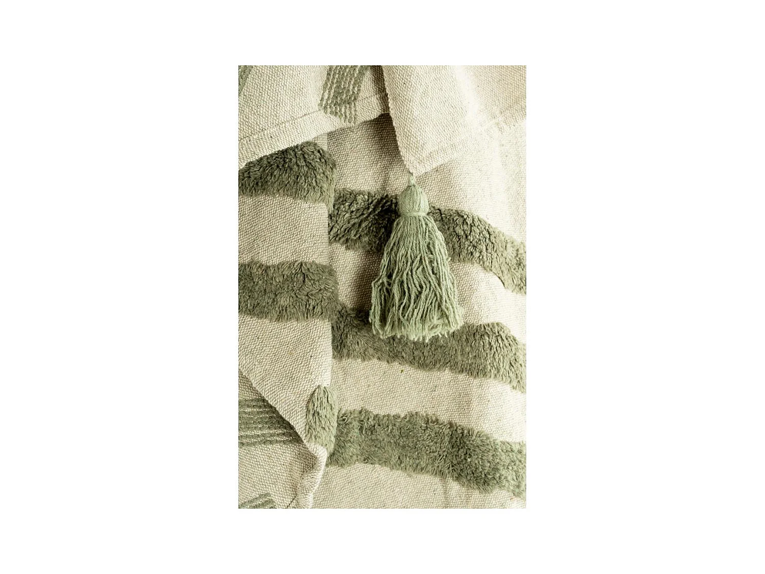 Plaid en coton tufté vert