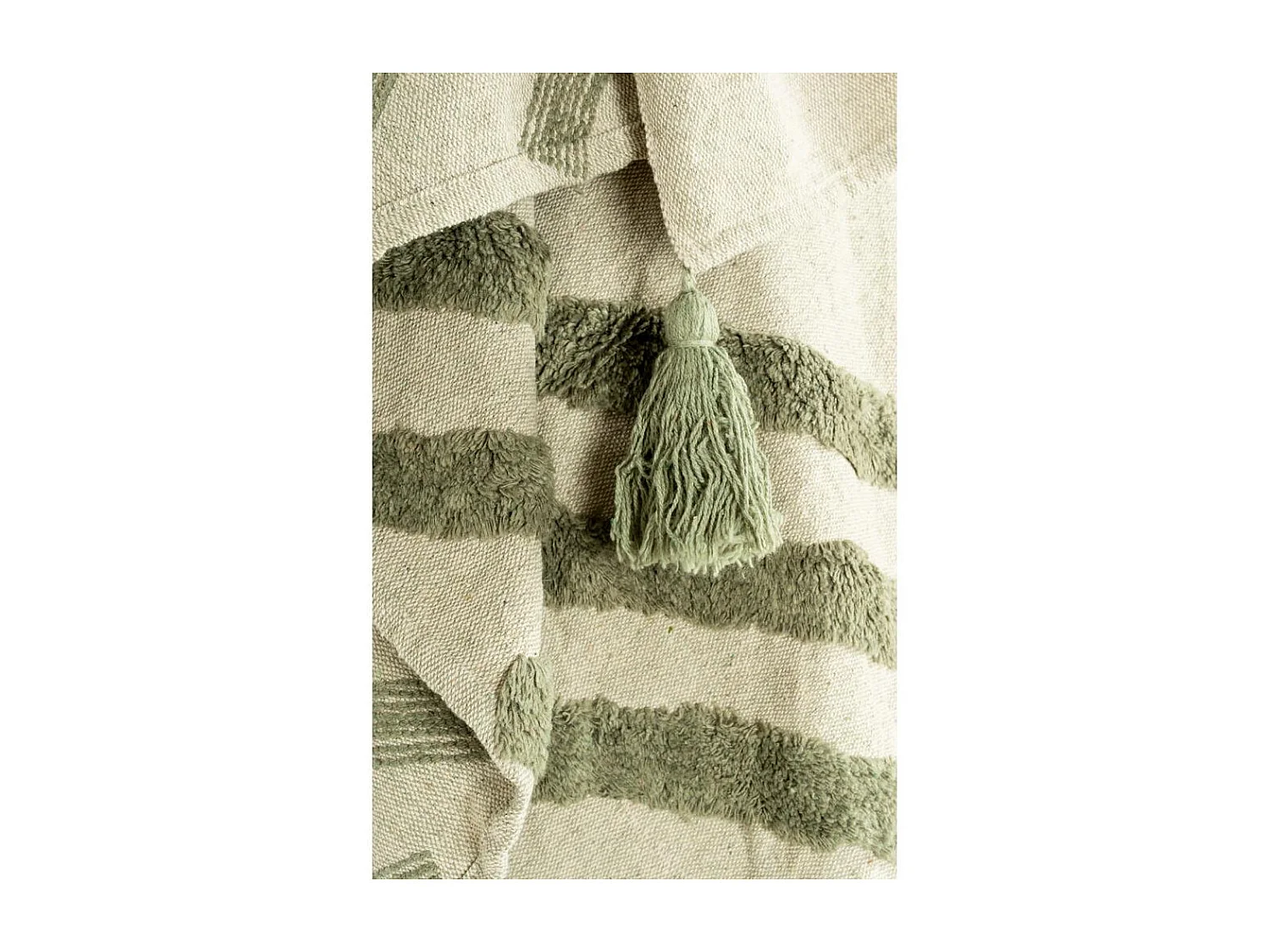 Plaid en coton tufté vert