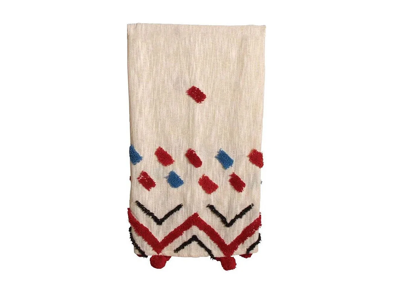 Plaid à pompons en coton tufté