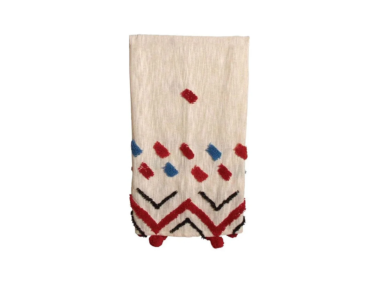 Plaid à pompons en coton tufté