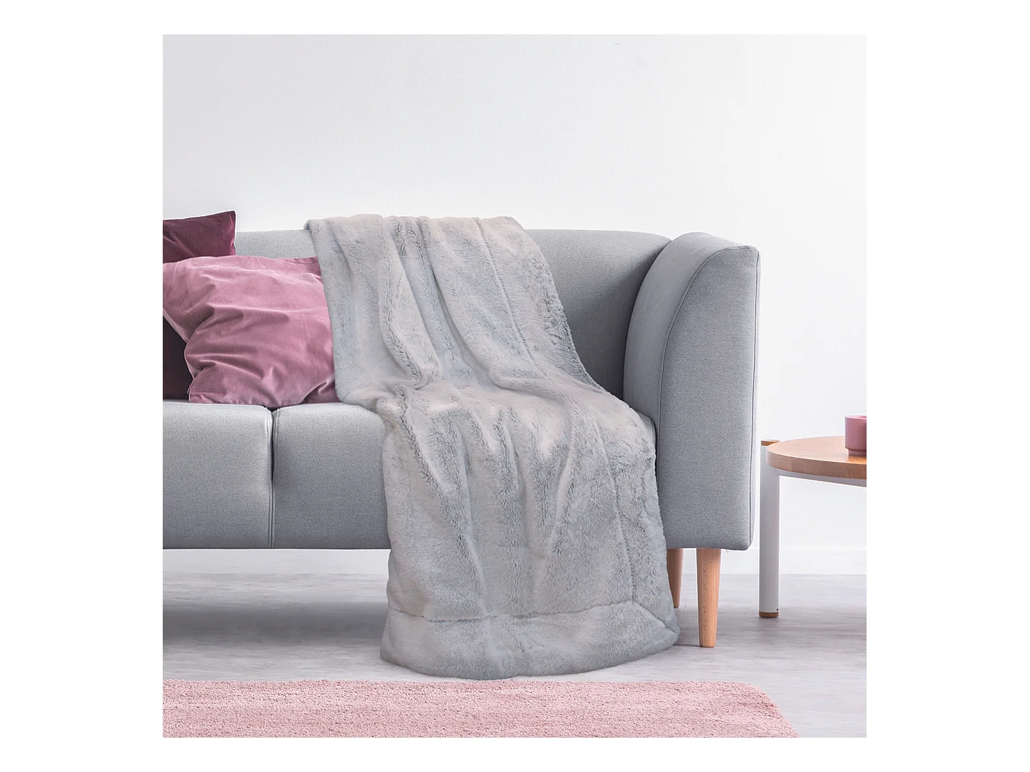 Plaid Imitation Fourrure Xxl 140x200cm Gris