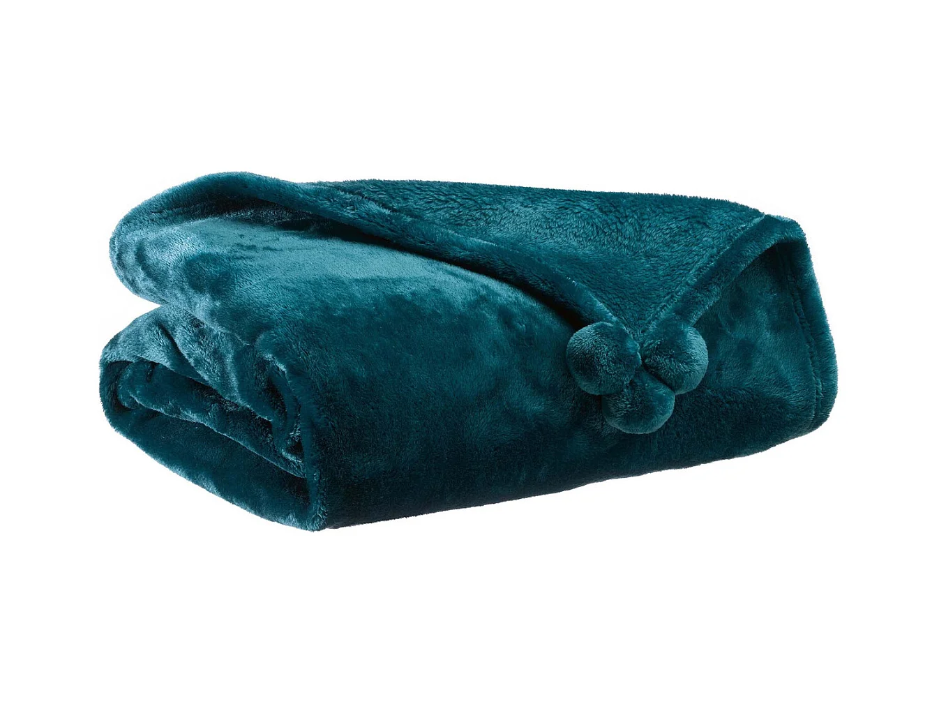 Plaid en polyester avec  pompons Tender 170 x 130 cm