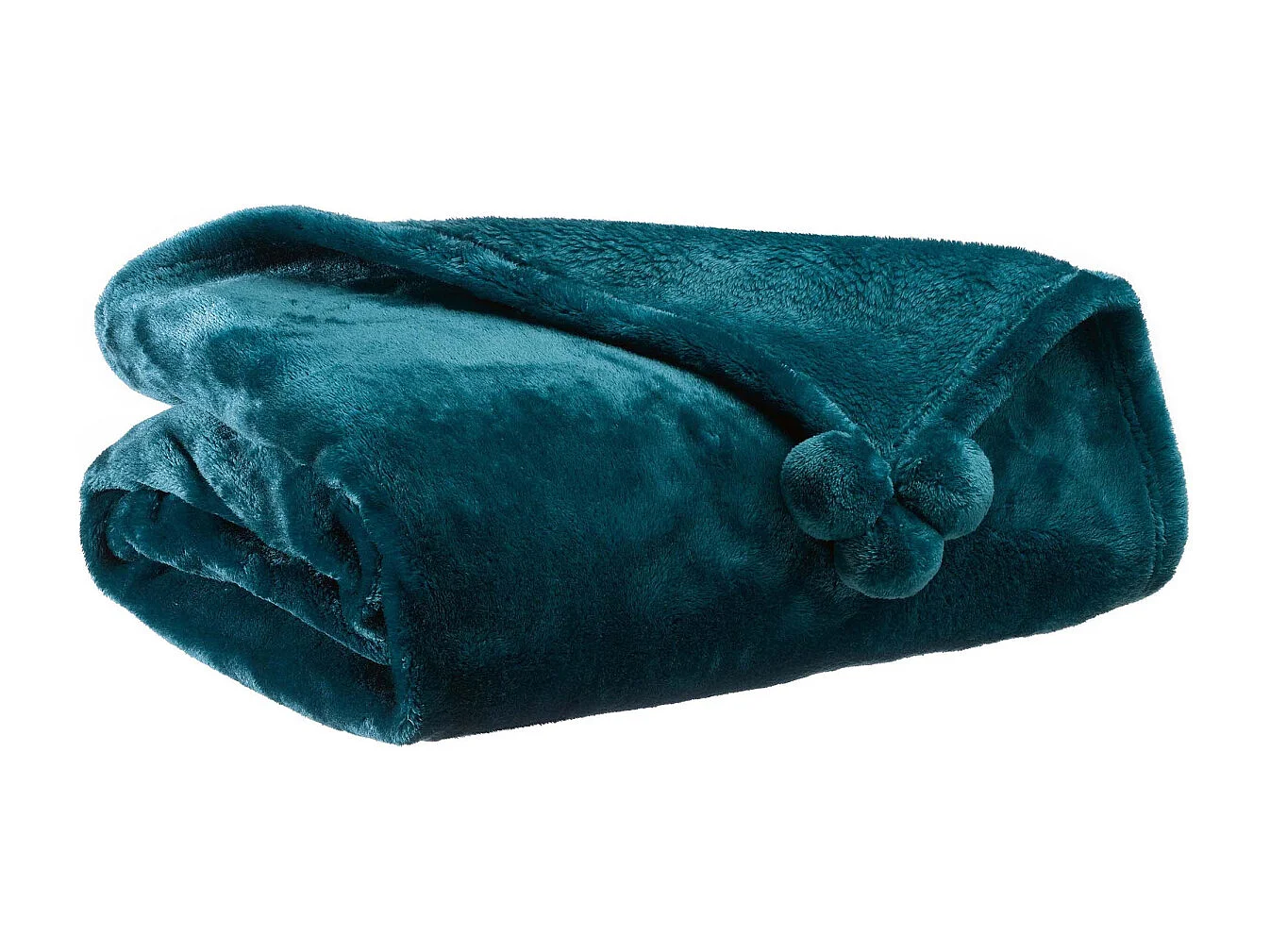 Plaid en polyester avec  pompons Tender 170 x 130 cm