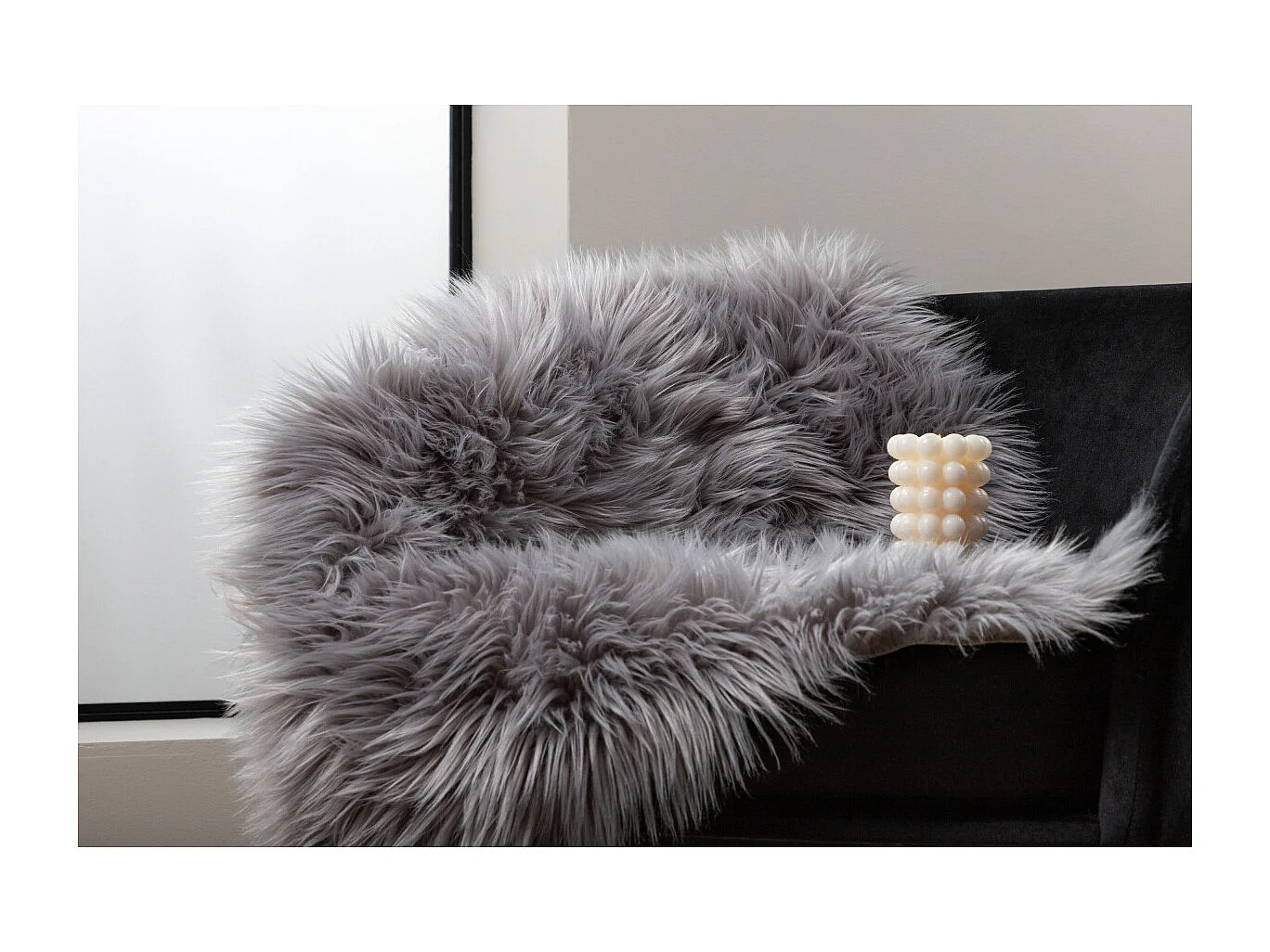 Tapis Imitation Fourrure "Katy" 60x90cm Gris