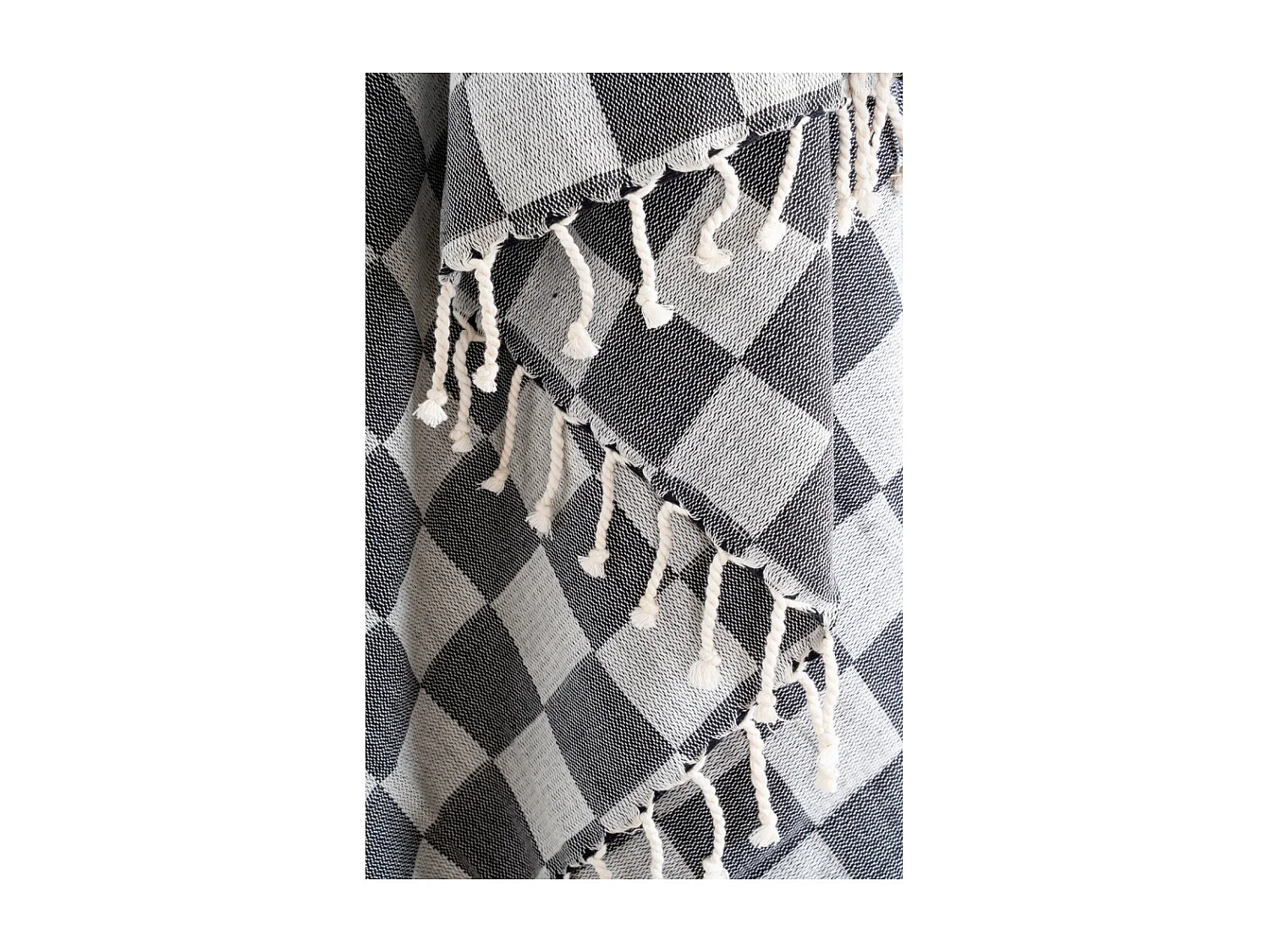 Coperta in cotone a scacchiera