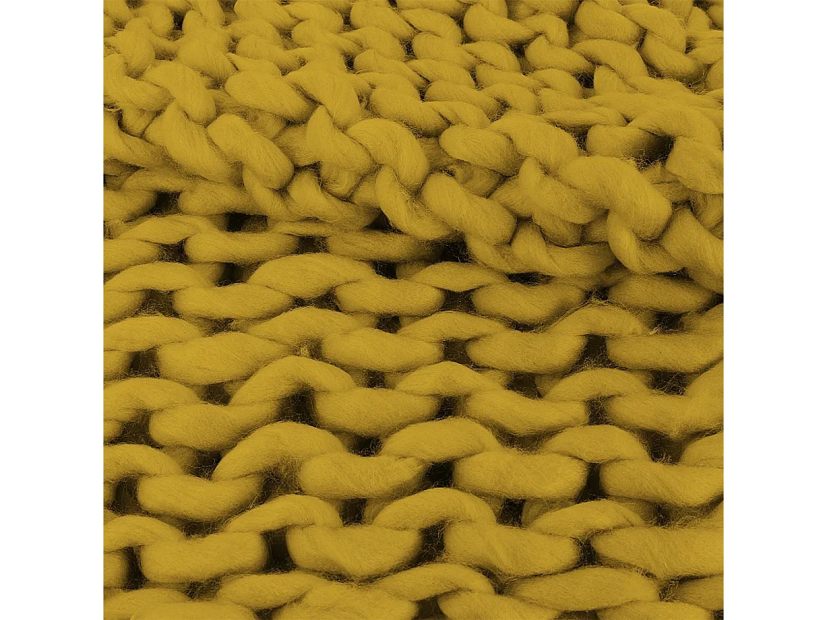 Plaid - HOME DECO FACTORY - Grosse Maille - Chunky - Jaune