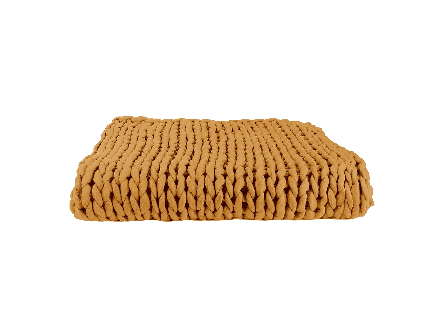 Plaid - HOME DECO FACTORY - Grosse Maille - Chunky - Jaune