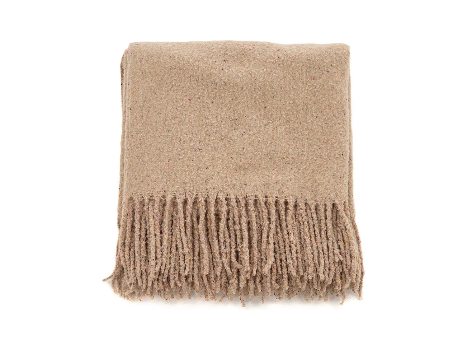 Plaid à Franges "Tilly" 130x170cm Beige