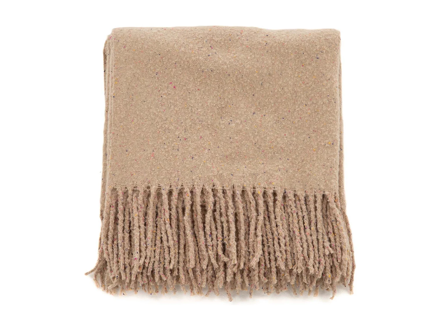 Plaid à Franges "Tilly" 130x170cm Beige