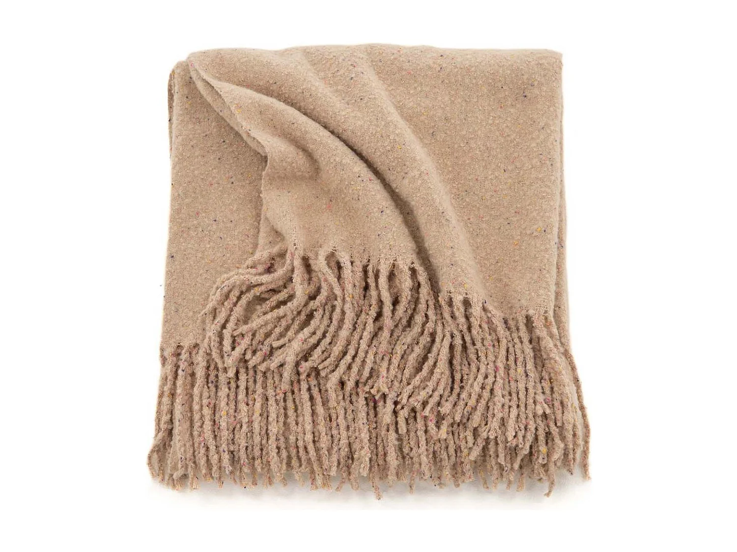 Plaid à Franges "Tilly" 130x170cm Beige