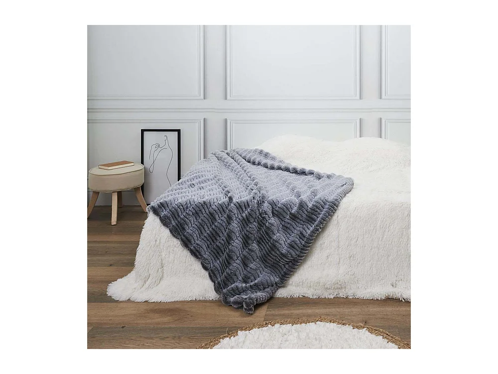Plaid Imit Fourrure Opulence Gris 120x150cm Gris