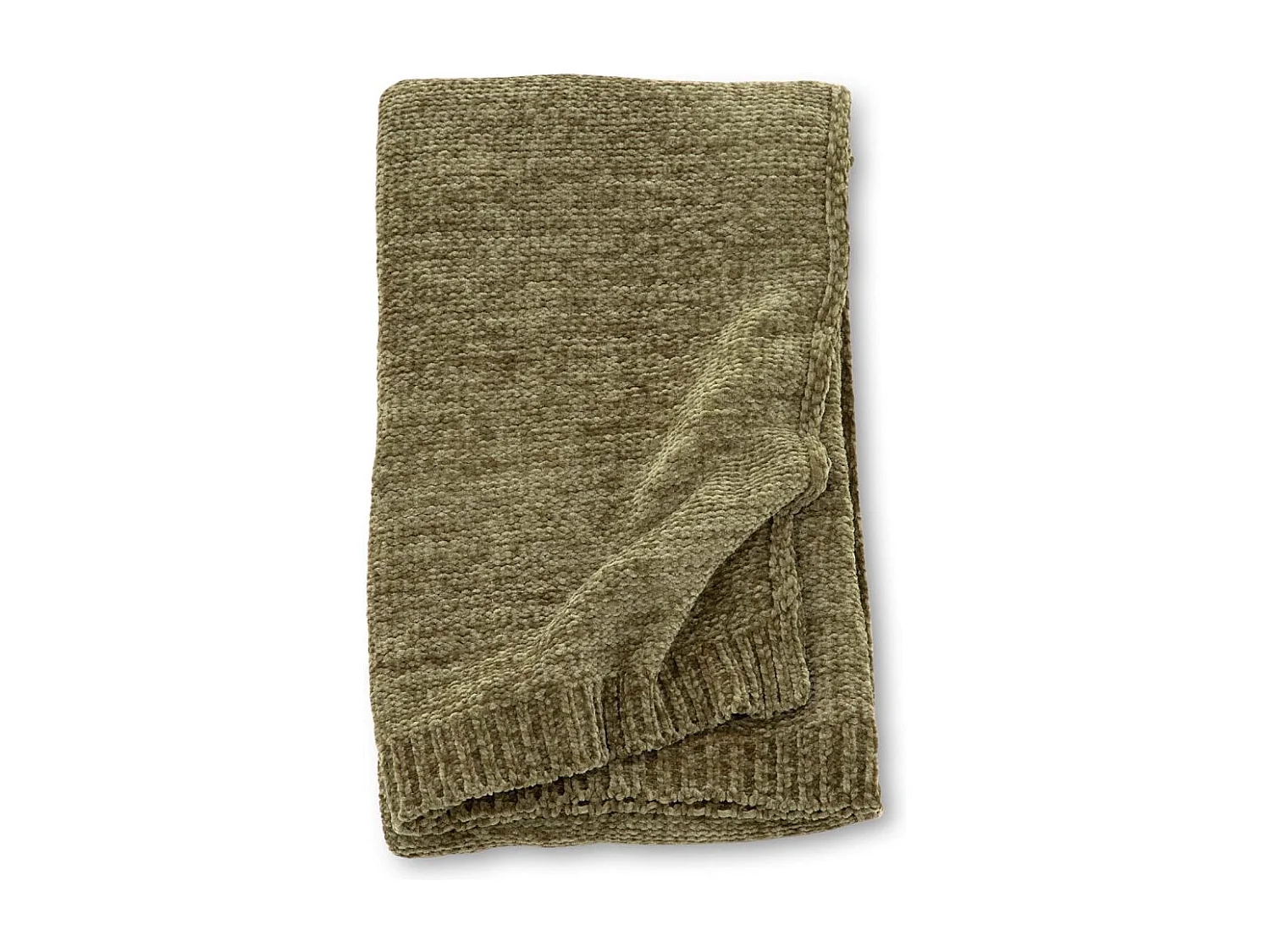 Plaid Chenille "Ally" 130x170cm Vert Mousse