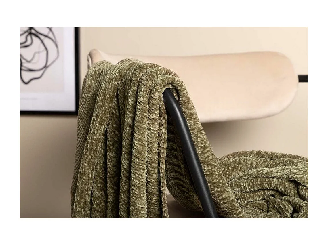 Plaid Chenille "Ally" 130x170cm Vert Mousse