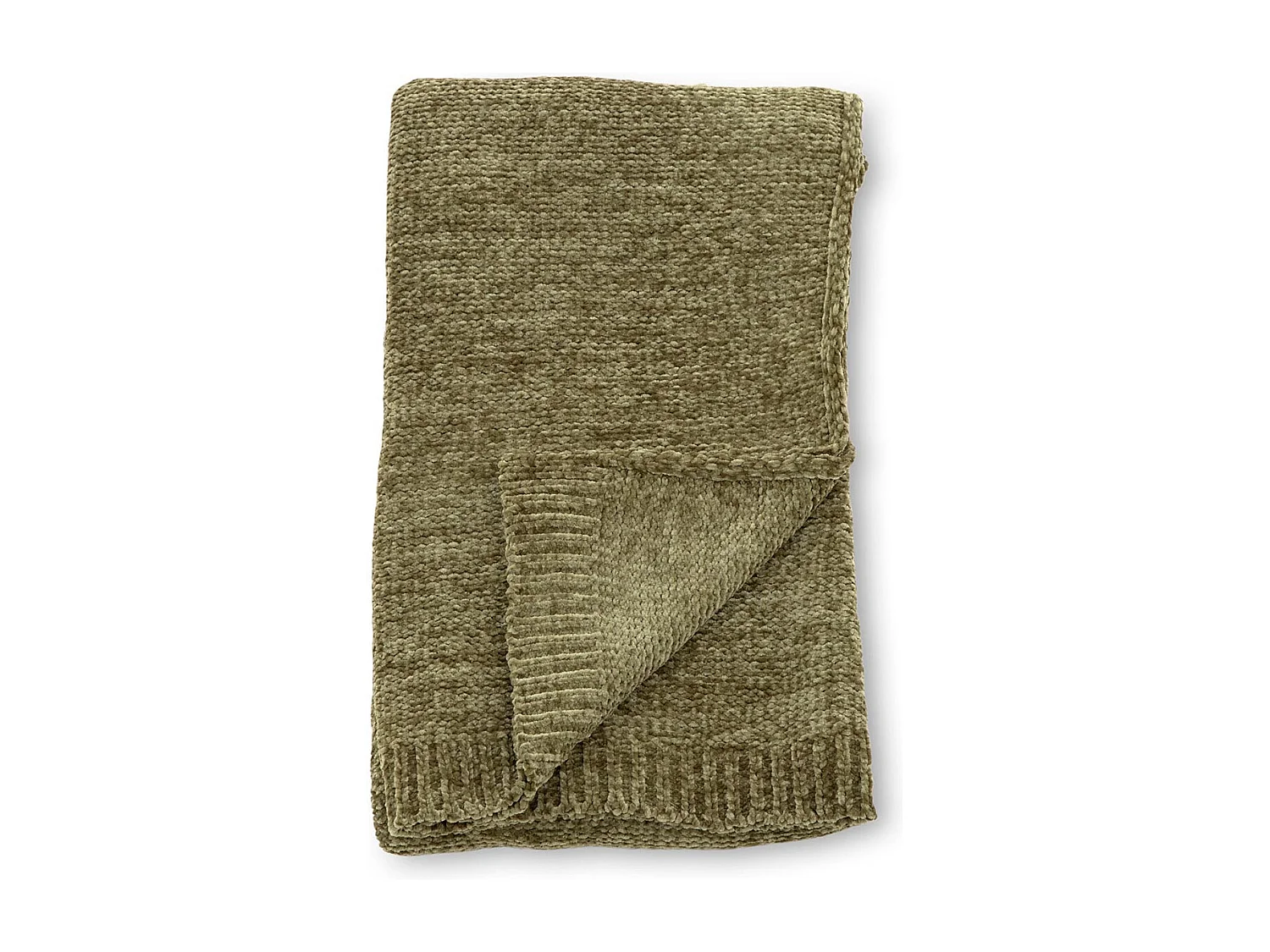 Plaid Chenille "Ally" 130x170cm Vert Mousse