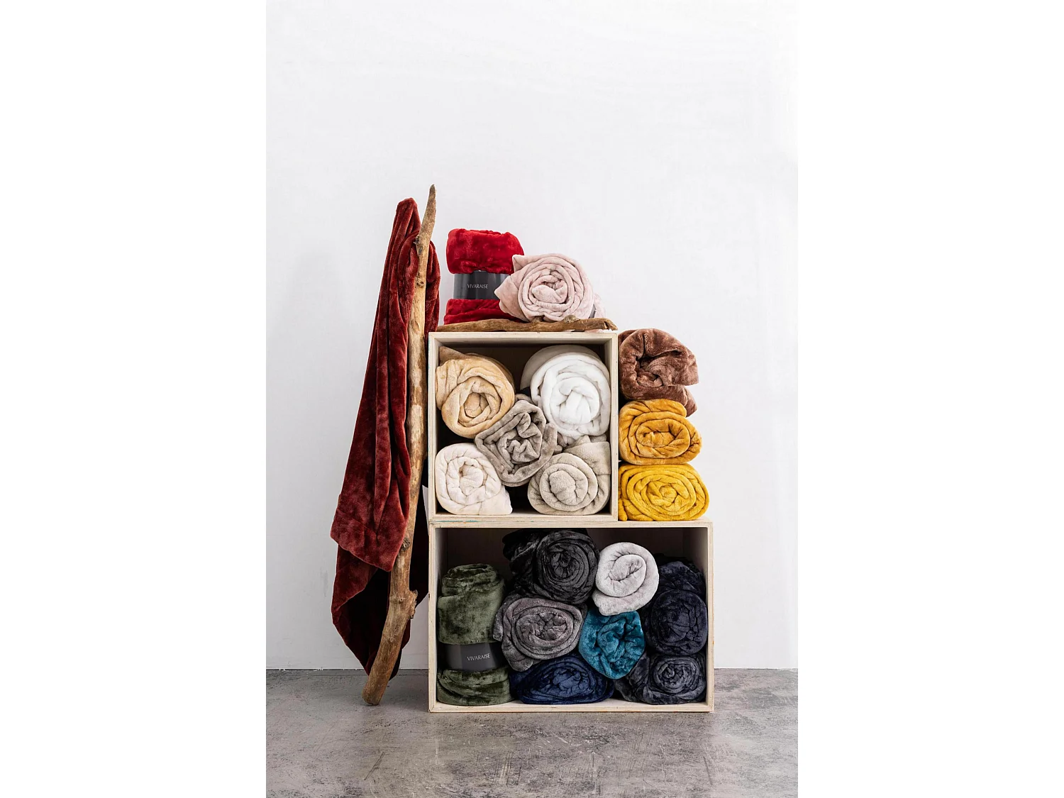 Plaid en polyester Tender 200 x 150 cm Encre