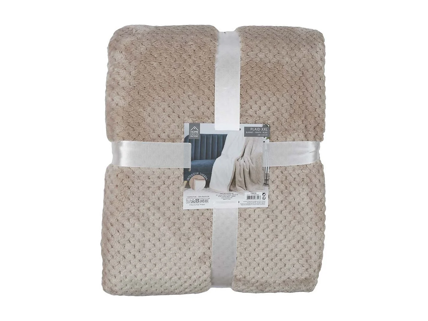 Plaid Nid Abeille Beige Sherpa Xxl 180x220cm Beige