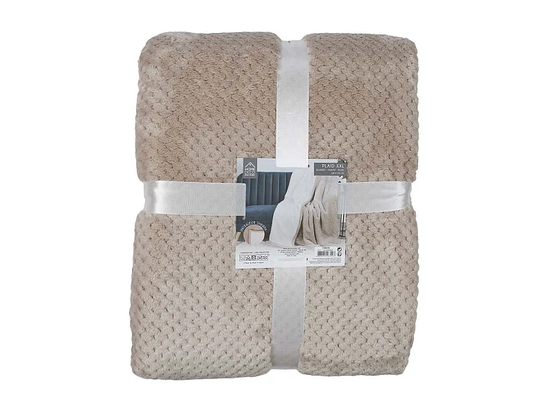 Plaid Nid Abeille Beige Sherpa Xxl 180x220cm Beige
