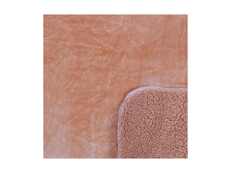 Plaid Flanelle Sherpa Peche Xxl 140x200cm Orange