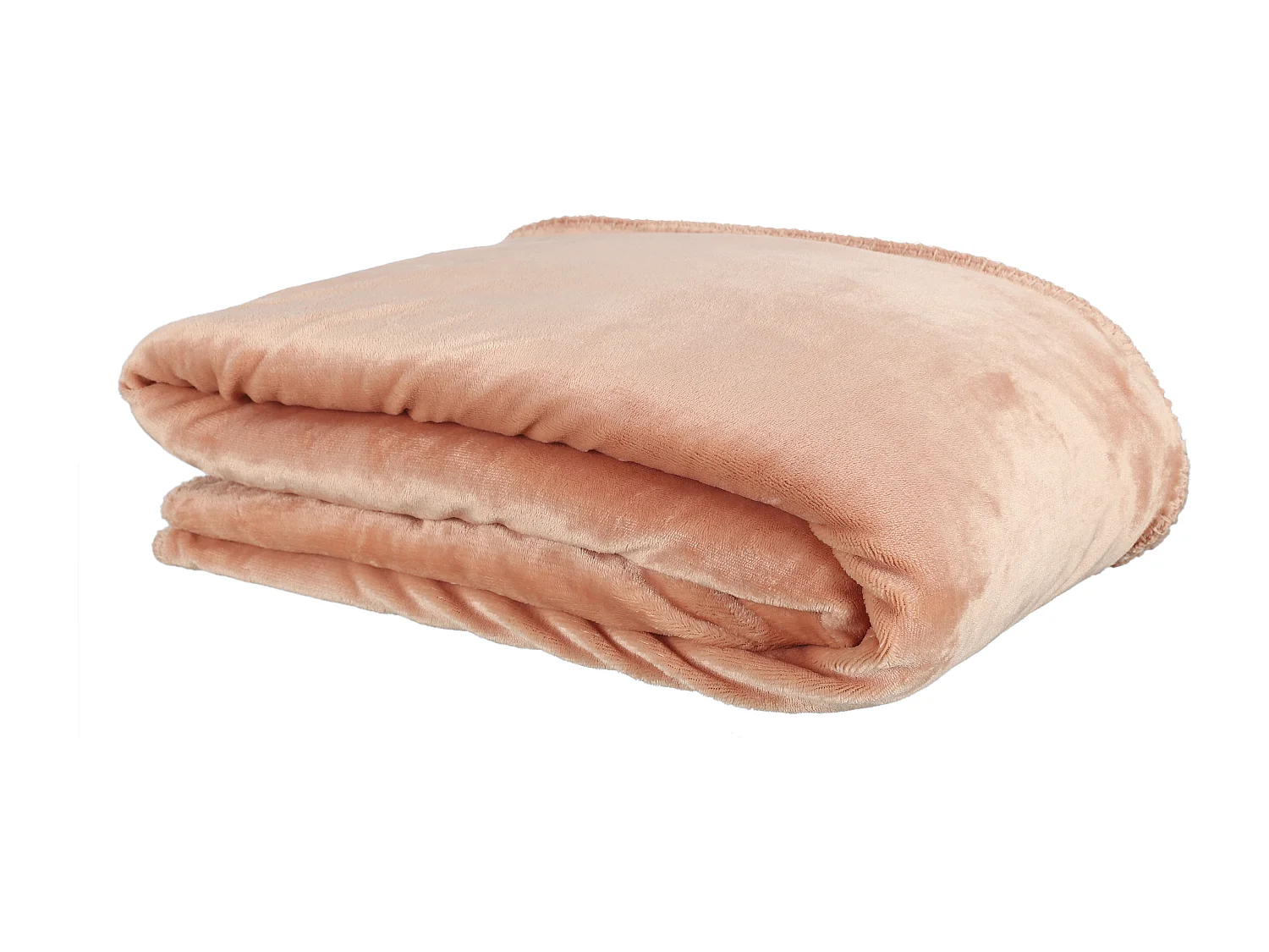 Plaid Flanelle Sherpa Peche Xxl 140x200cm Orange