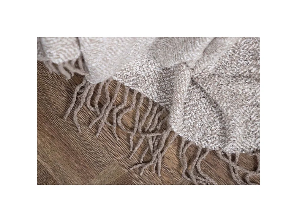 Plaid Imprimé à Franges "Toby" 130x170cm Gris