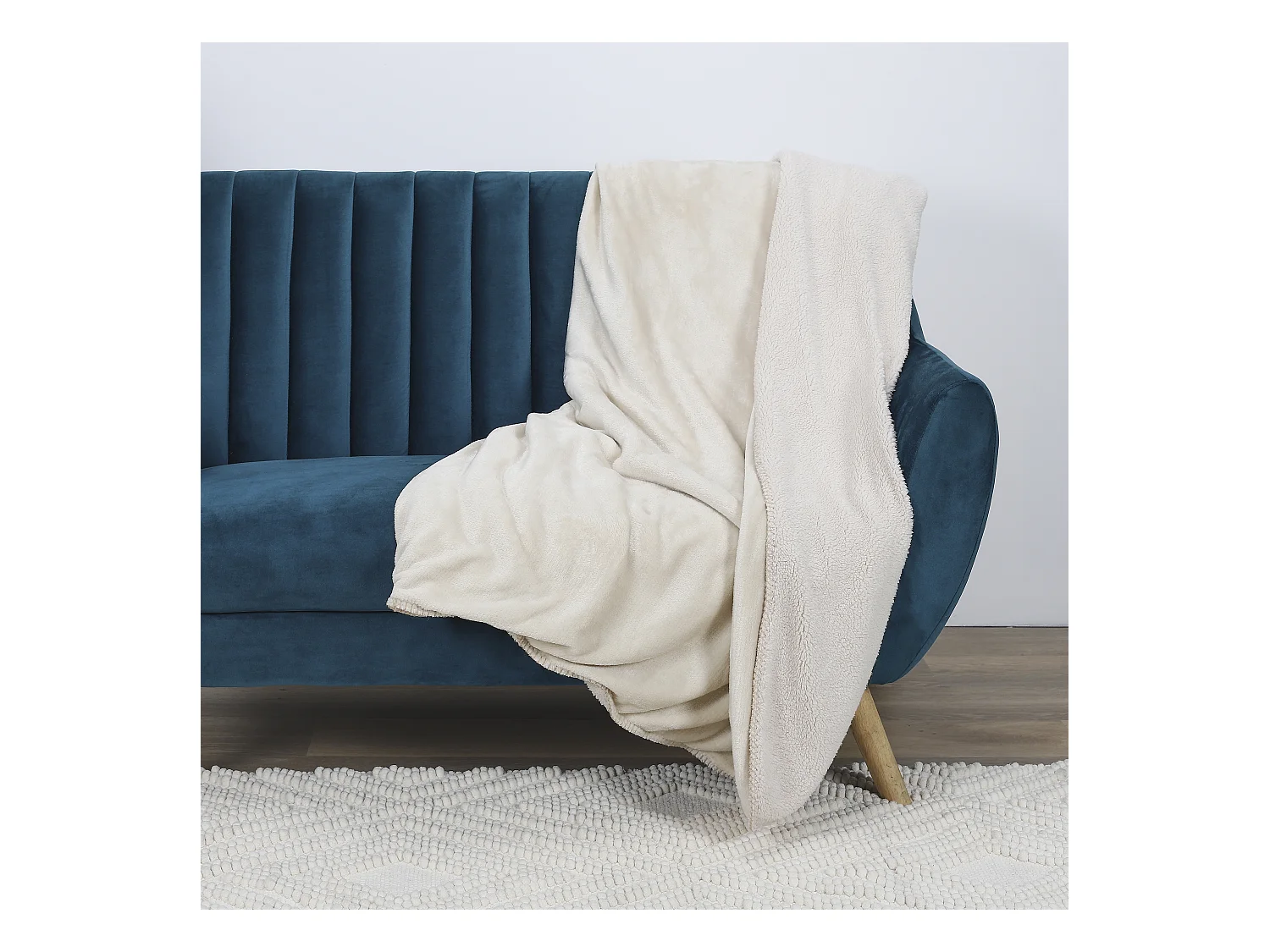 Plaid Flanelle Sherpa Beige Xxl 140x200cm Beige