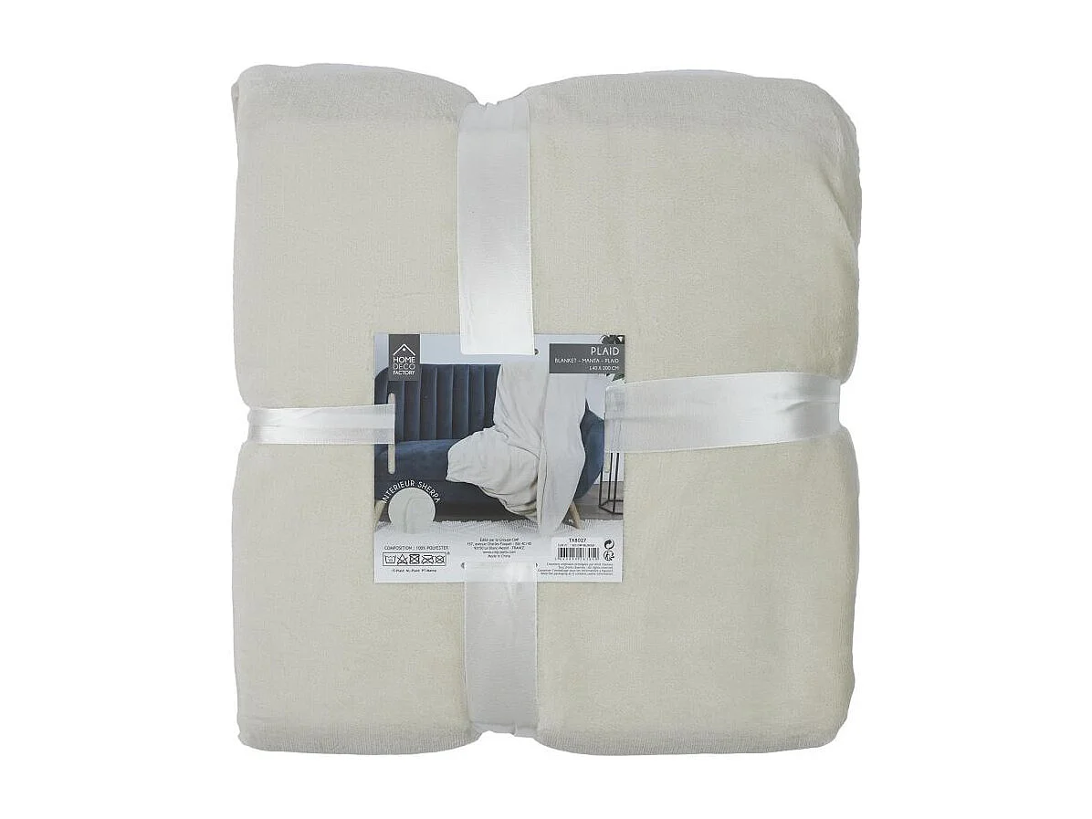 Plaid Flanelle Sherpa Beige Xxl 140x200cm Beige