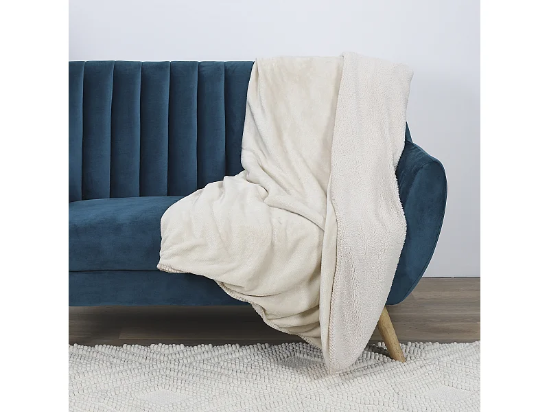 Plaid Flanelle Sherpa Beige Xxl 140x200cm Beige