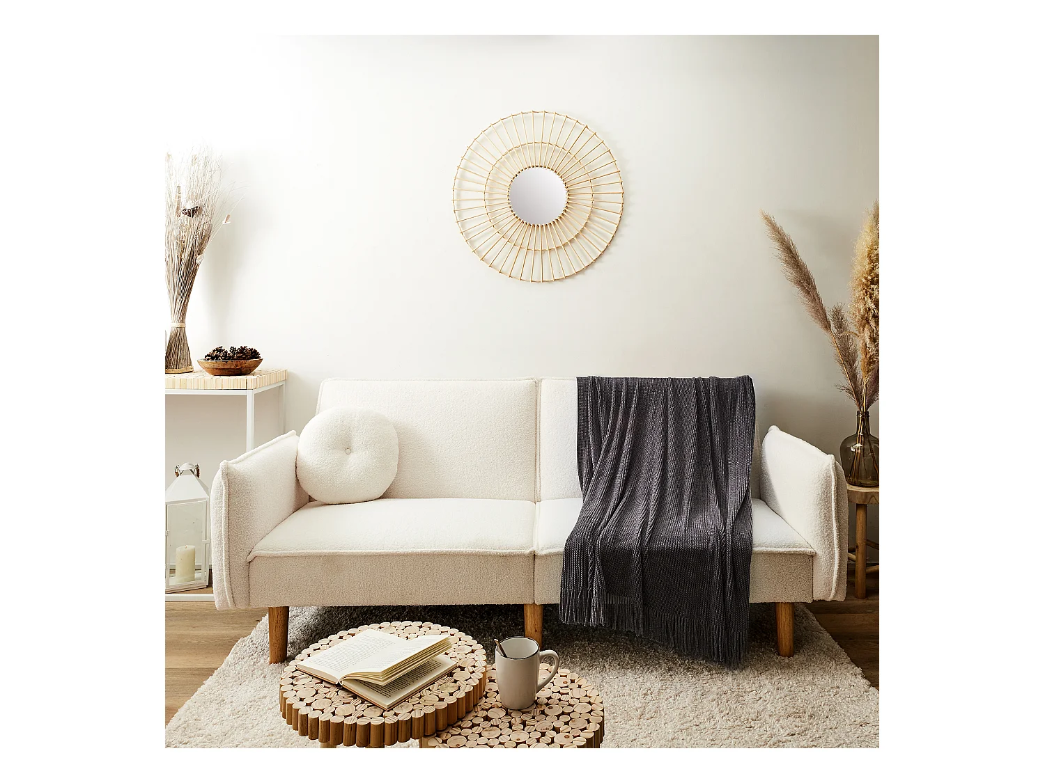 Plaid Chenille Frange Gris 120x150cm Gris