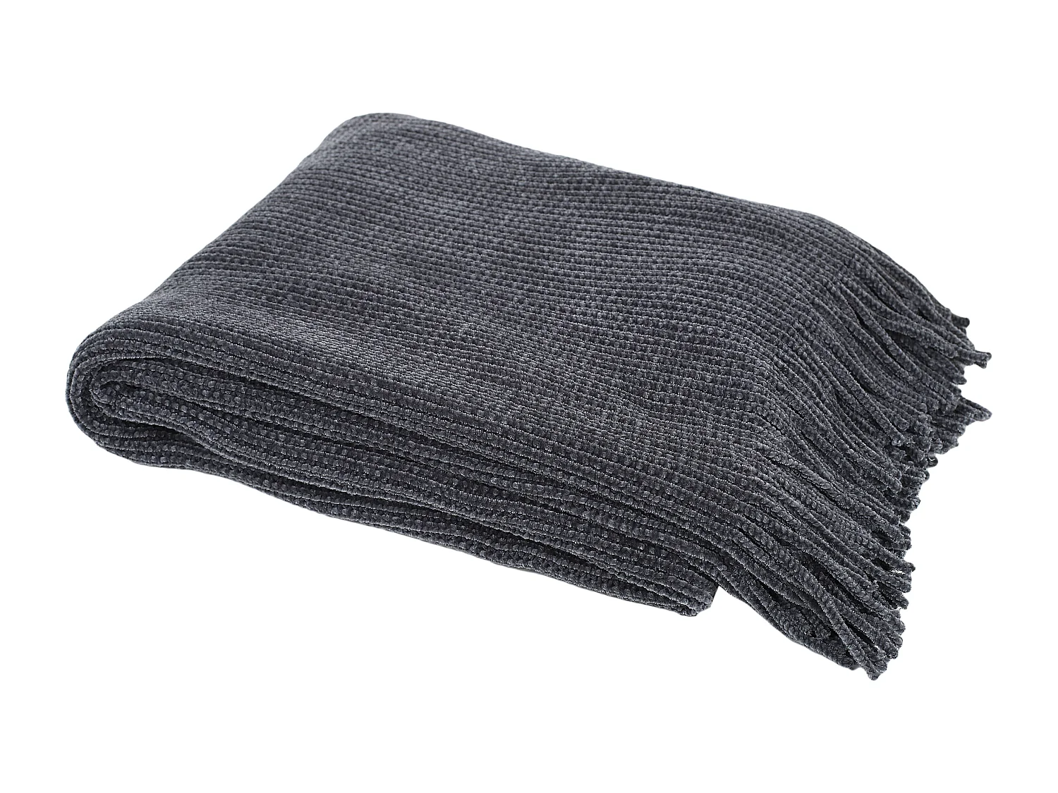 Chenilleplaid aus Polyester mit Fransen 120 x 150 cm