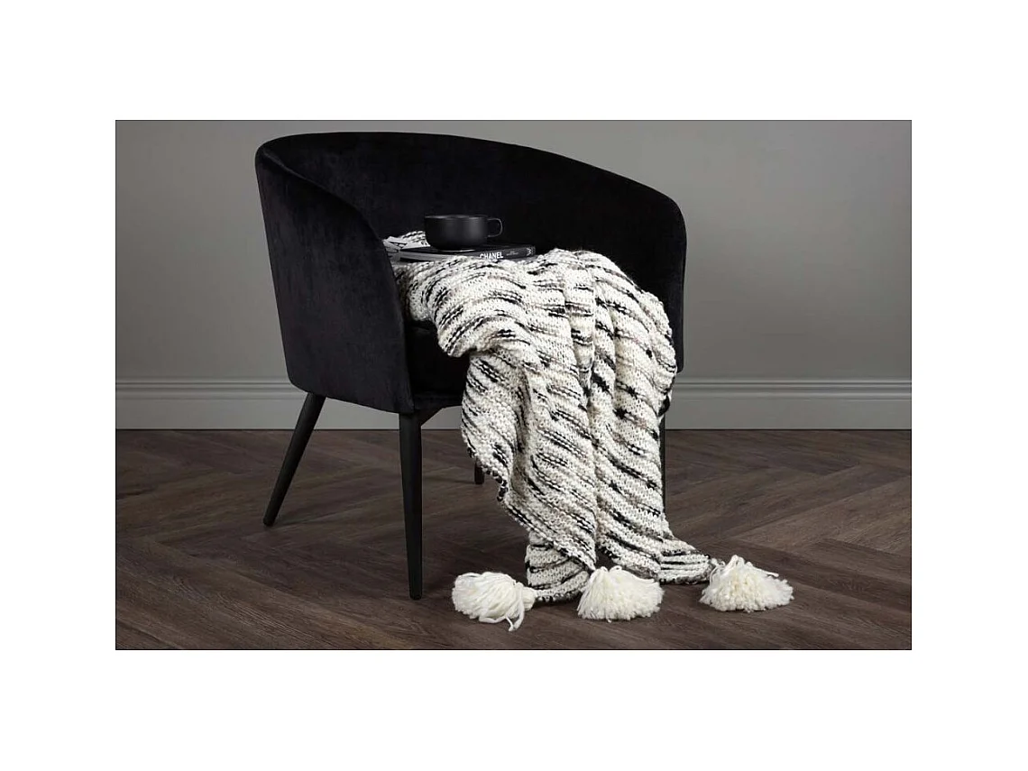 Plaid Avec Pompons "Unny" 130x170cm Gris