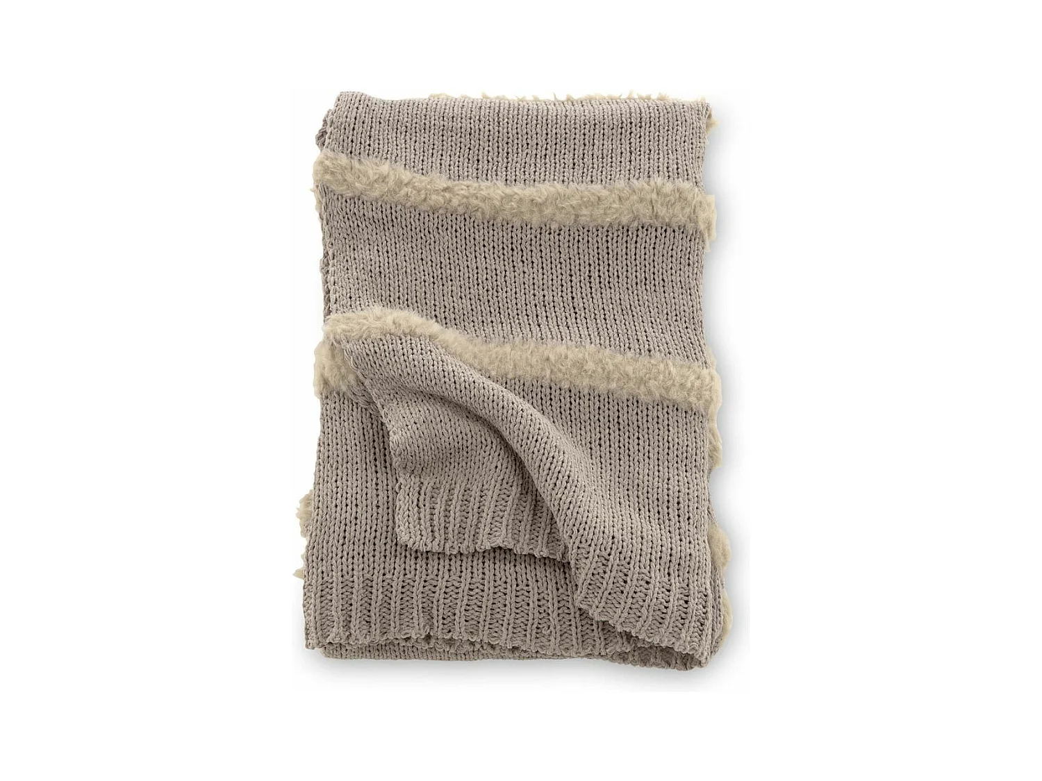 Plaid Déco "Katleen" 130x170cm Gris Clair